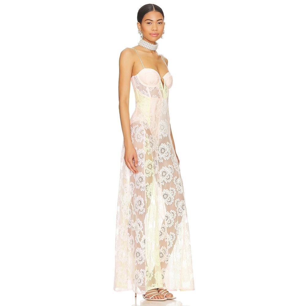 For Love & Lemons Women's Blossom Maxi Dress Sleeveless Multicolor Size XS NWT - Picture 2 of 13